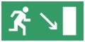 Эвакуационные знаки безопасности ГОСТ Р 12.4.026-2001: Направление к эвакуационному выходу направо вниз