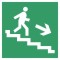 Эвакуационные знаки безопасности ГОСТ Р 12.4.026-2001: Направление к эвакуационному выходу по лестнице вниз